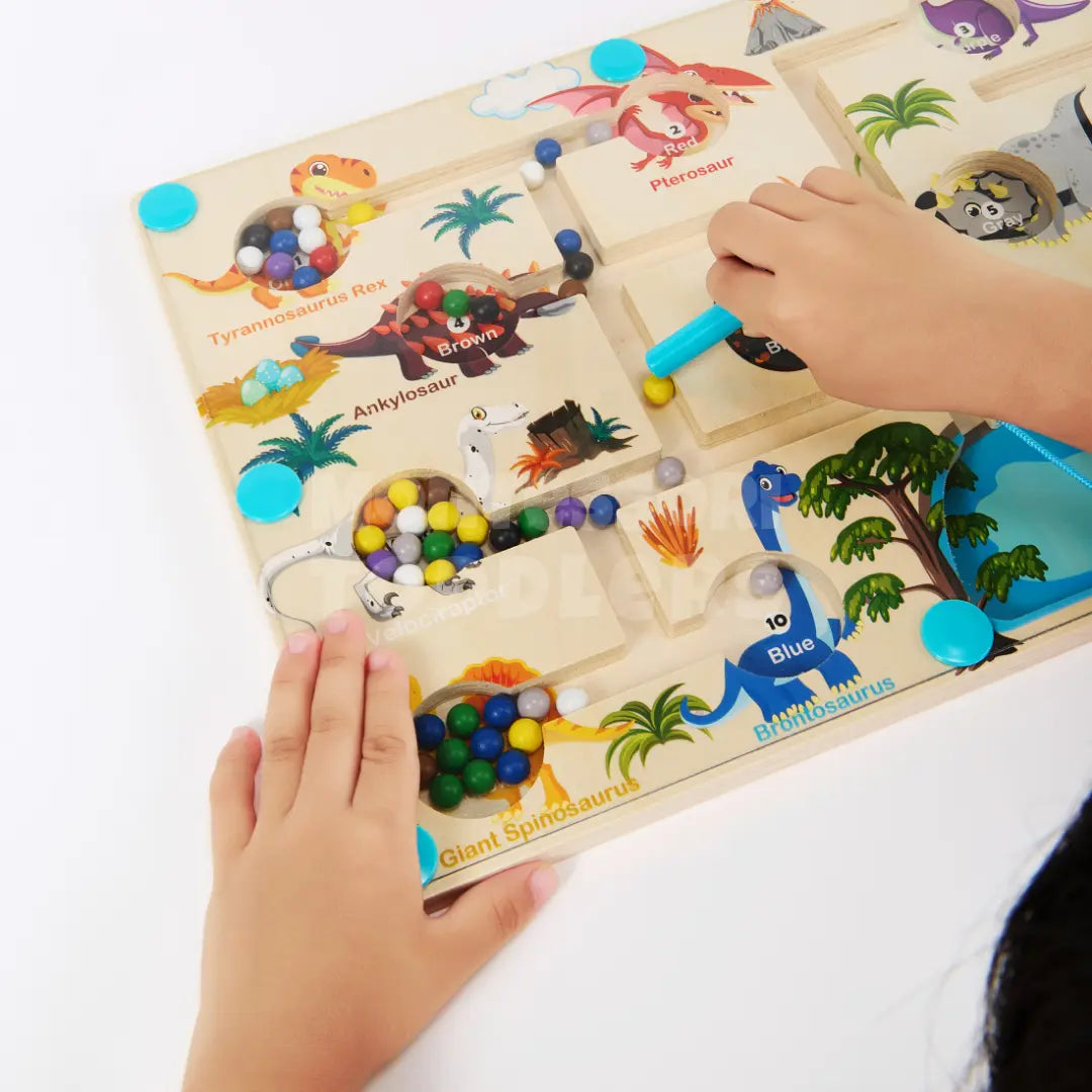 Toddlers Magnetic Dinosaur Maze – Learn Counting and Colors! - Kicks & Crawls