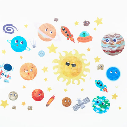 Toddlers Space Wall Stickers -  A journey to the stars! - Kicks & Crawls