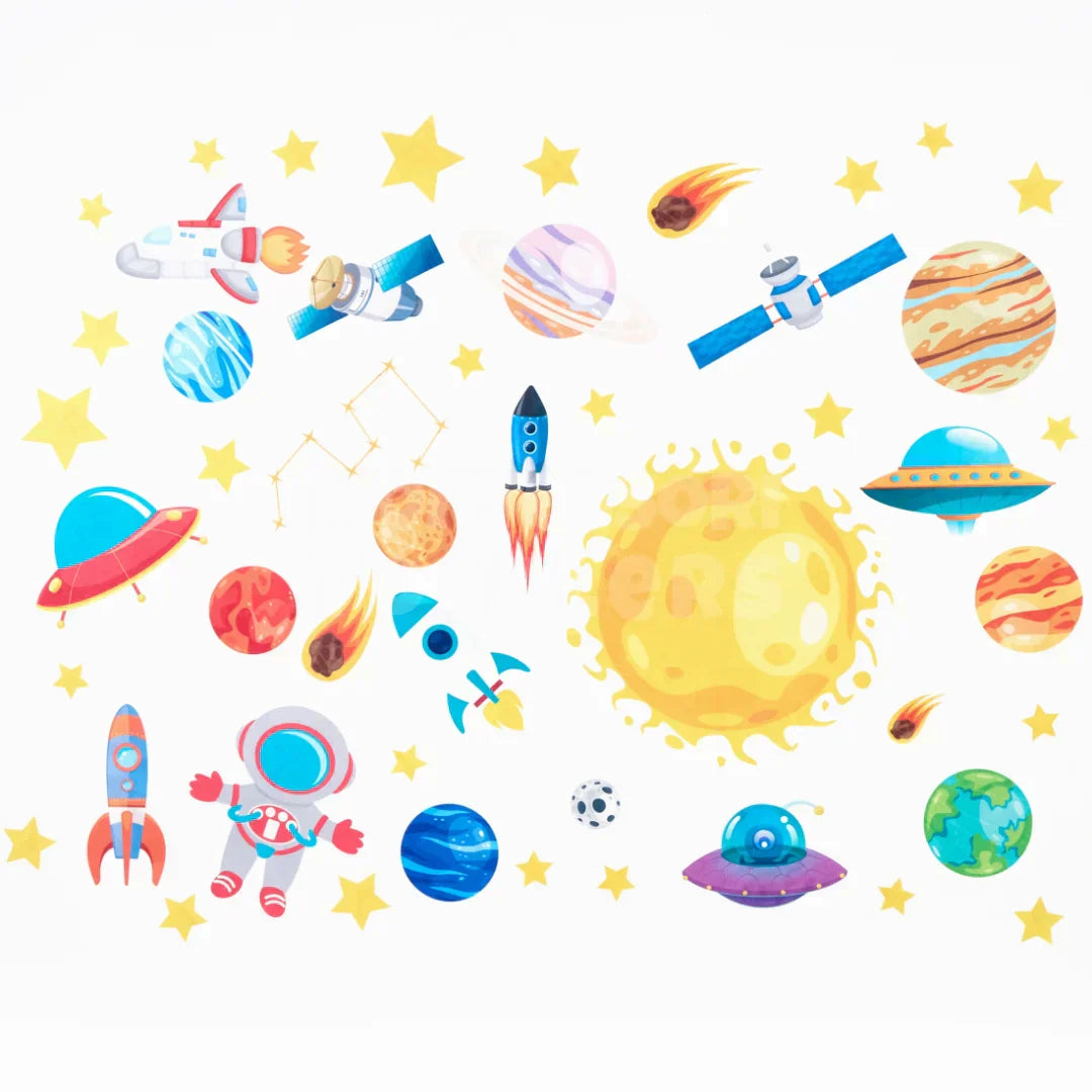 Toddlers Space Wall Stickers -  A journey to the stars! - Kicks & Crawls