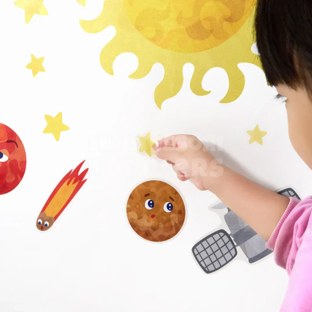 Toddlers Space Wall Stickers -  A journey to the stars! - Kicks & Crawls