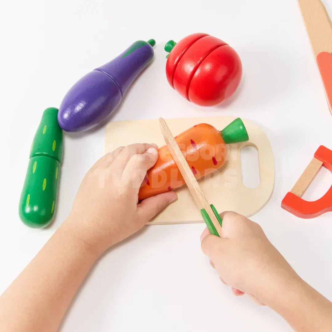 Toddlers Wooden Fruits/Vegetables Set - Kicks & Crawls