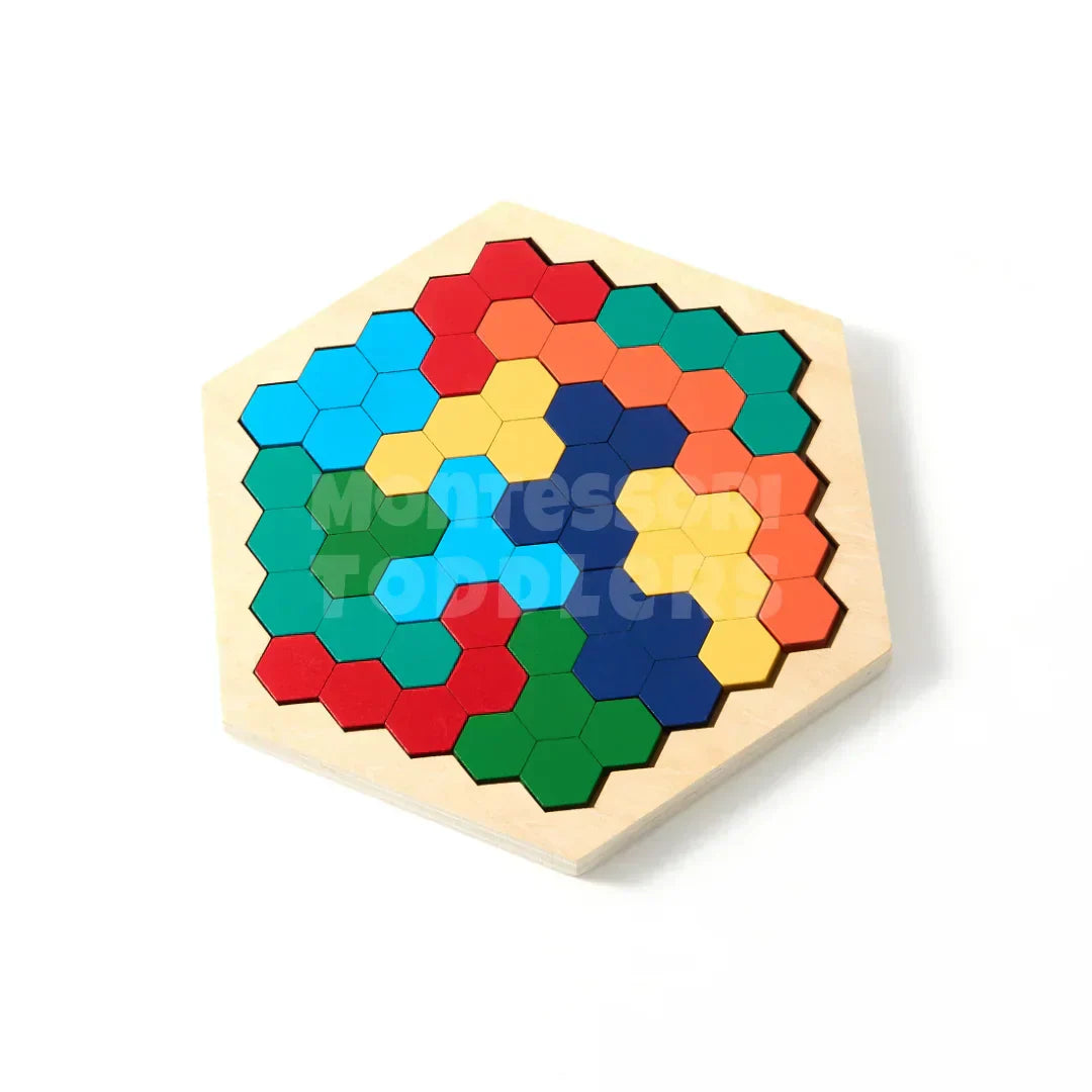 Wooden Hexagon Puzzle - Kicks & Crawls