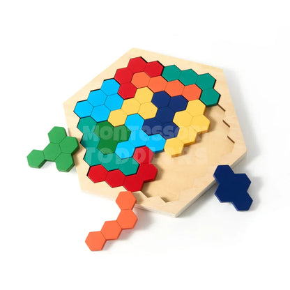 Wooden Hexagon Puzzle - Kicks & Crawls