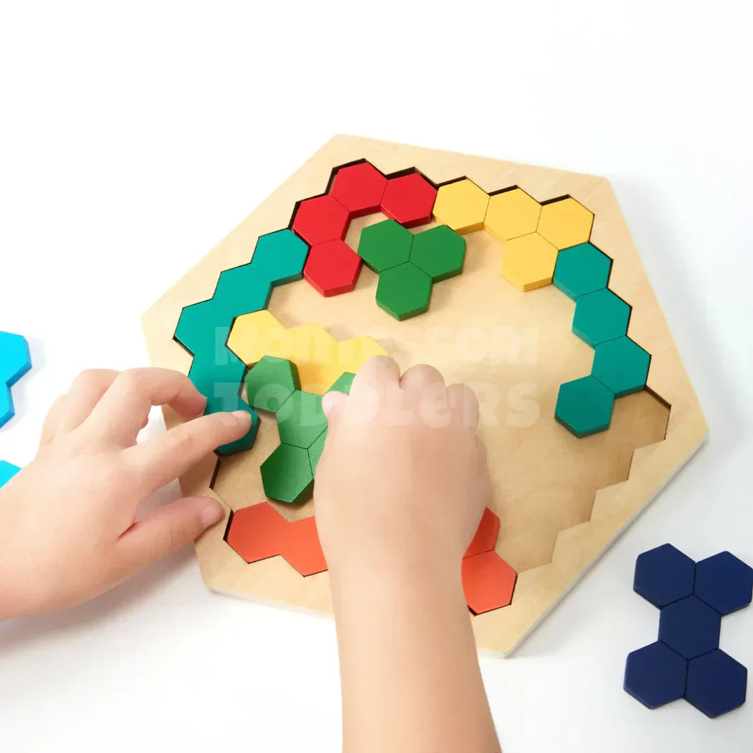 Wooden Hexagon Puzzle - Kicks & Crawls