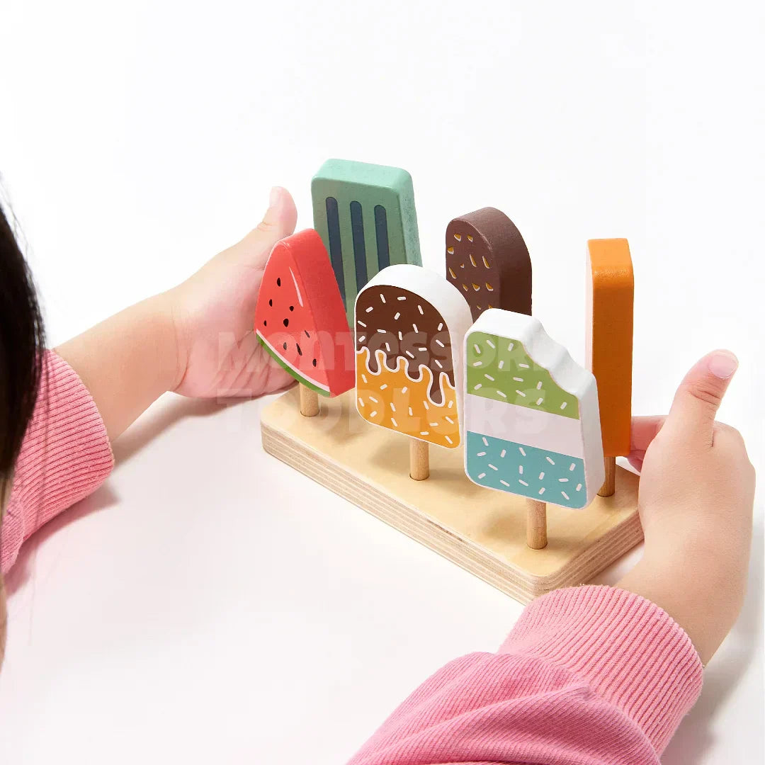 Toddlers Wooden Ice Cream - No melting worries! - Kicks & Crawls