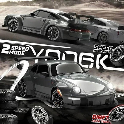 4WD RC Car with Switchable Drift and Racing Tires, LED Lights