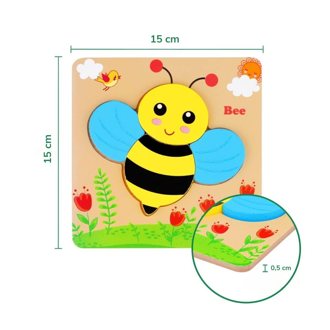 Toddlers Wooden Animal Puzzle 6-pack - Kicks & Crawls