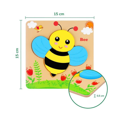 Toddlers Wooden Animal Puzzle 6-pack - Kicks & Crawls