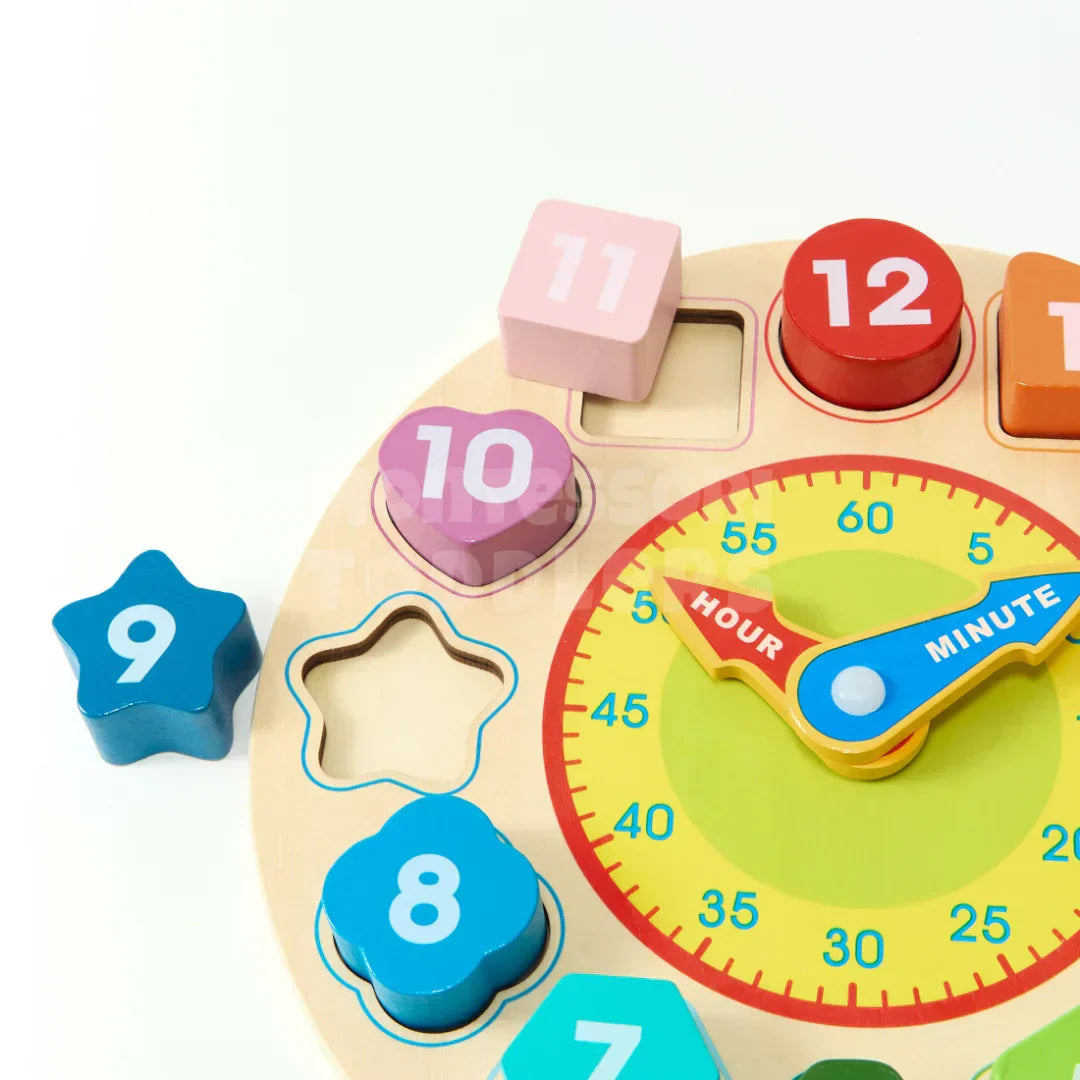 Toddlers Wooden Learning Clock - Kicks & Crawls