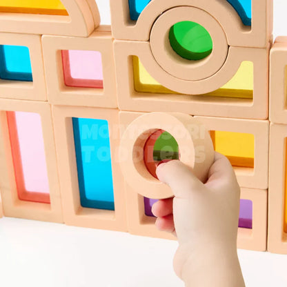 Toddlers Wooden Rainbow Puzzle - Kicks & Crawls