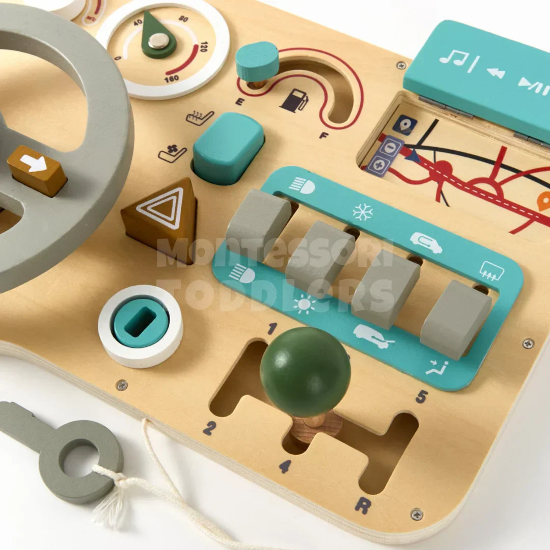 Toddlers Wooden Steering Wheel - Drive Your Child's Imagination Forward - Kicks & Crawls