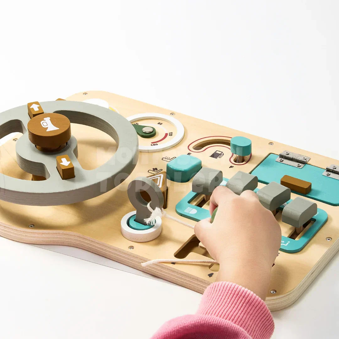 Toddlers Wooden Steering Wheel - Drive Your Child's Imagination Forward - Kicks & Crawls