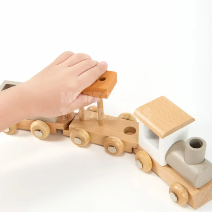 Toddlers Wooden Train Set – learning on track! - Kicks & Crawls