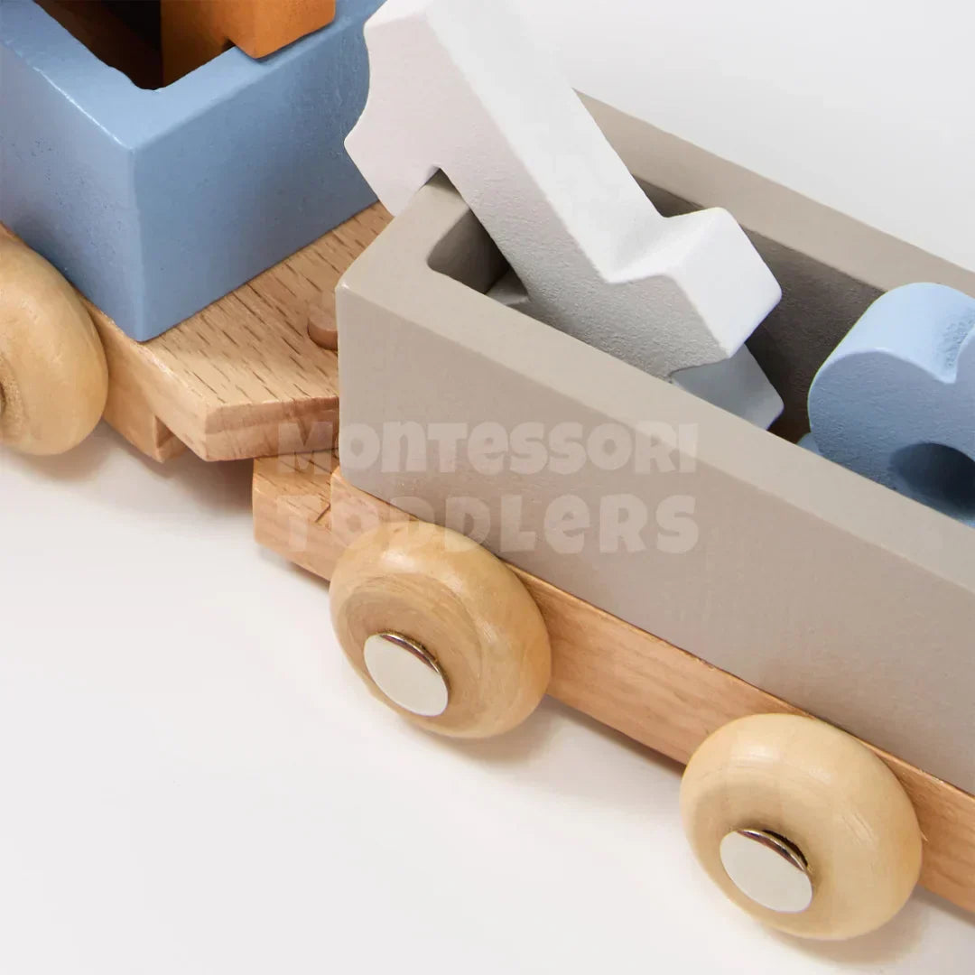 Toddlers Wooden Train Set – learning on track! - Kicks & Crawls