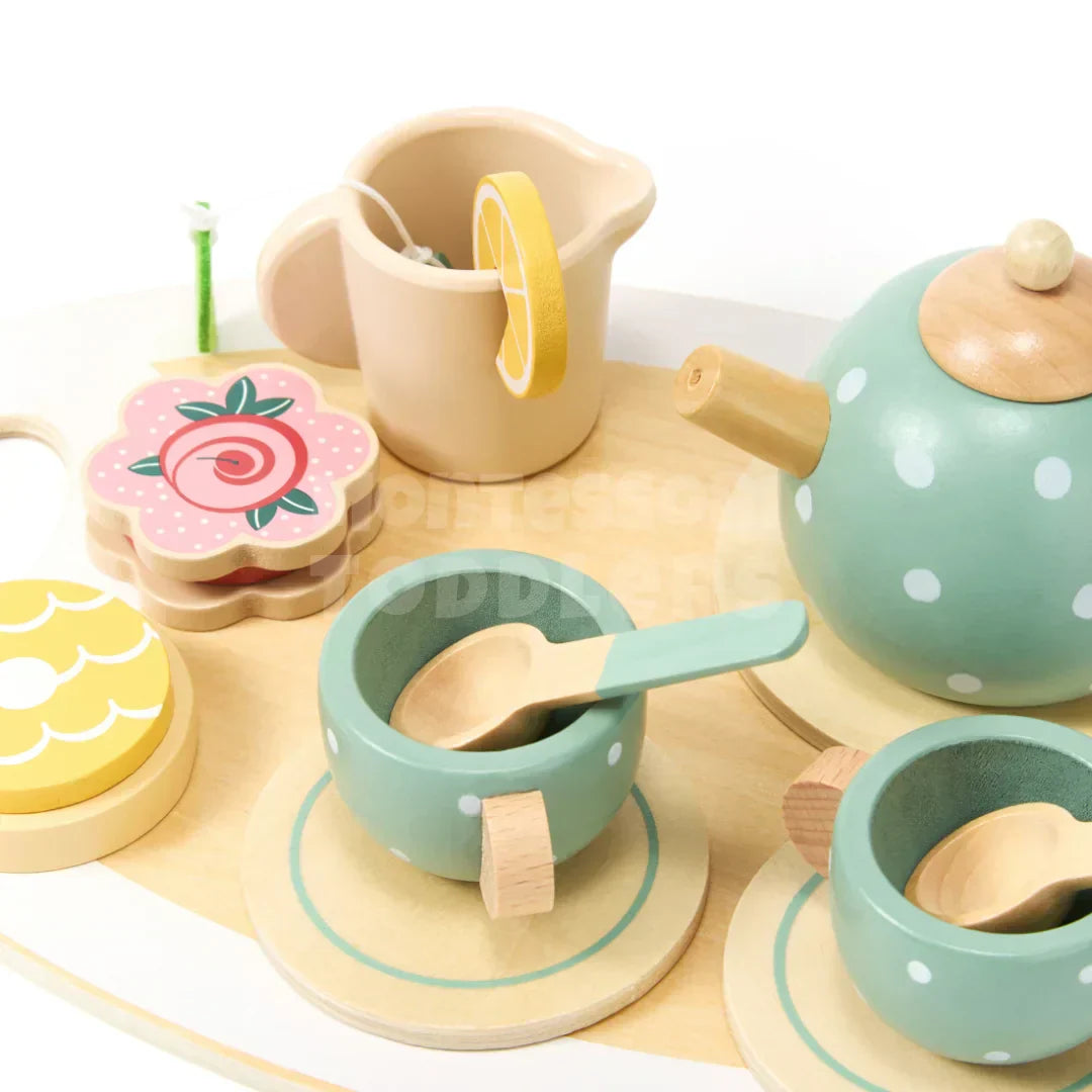 Toddlers Wooden Afternoon Tea Set - Kicks & Crawls