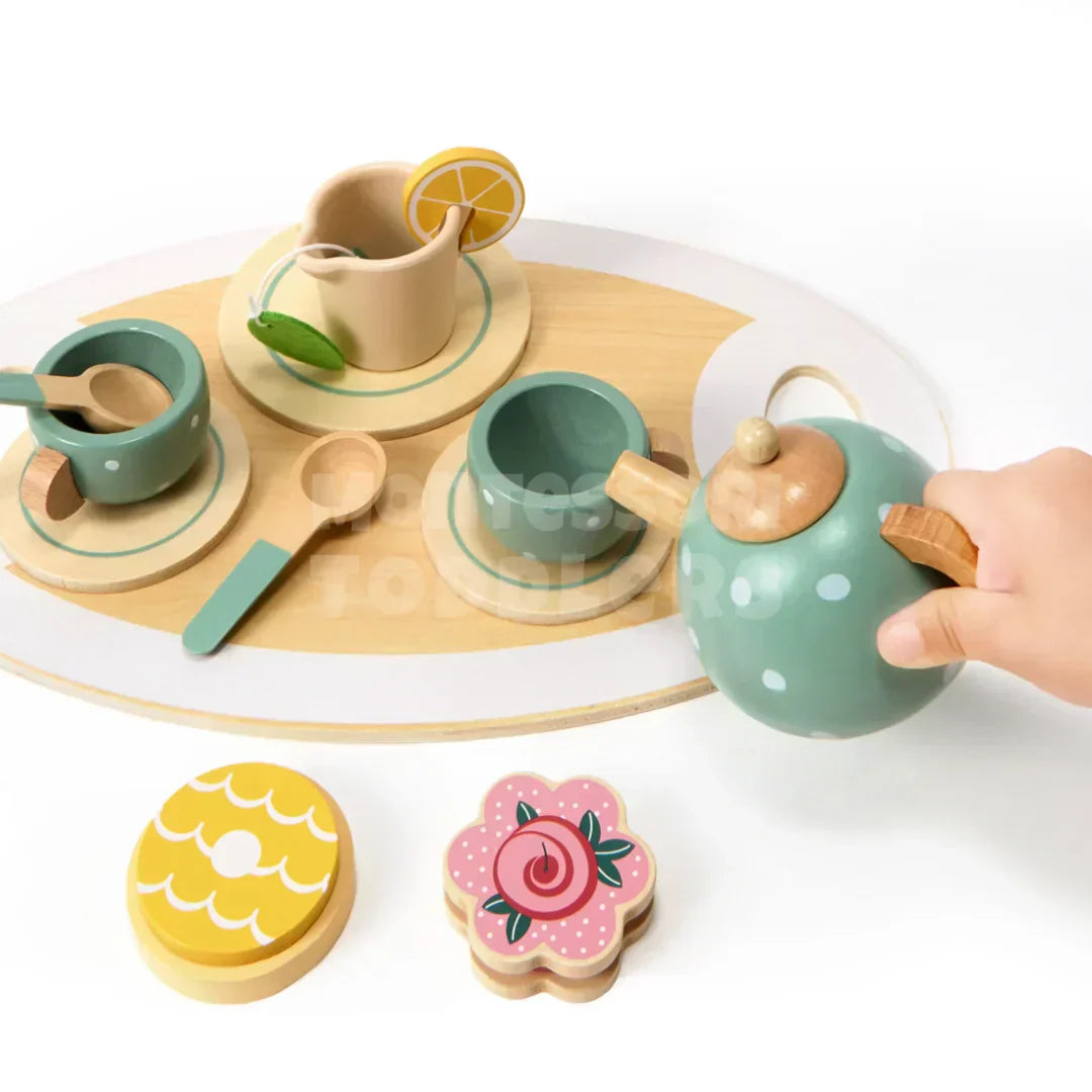 Toddlers Wooden Afternoon Tea Set - Kicks & Crawls