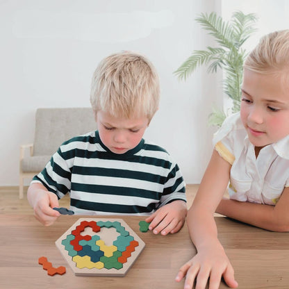 Wooden Hexagon Puzzle - Kicks & Crawls