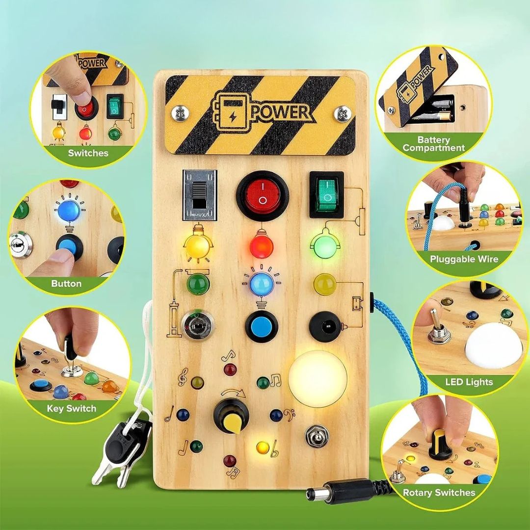 Toddlers Wooden Busy Board - Kicks & Crawls