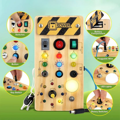Toddlers Wooden Busy Board - Kicks & Crawls