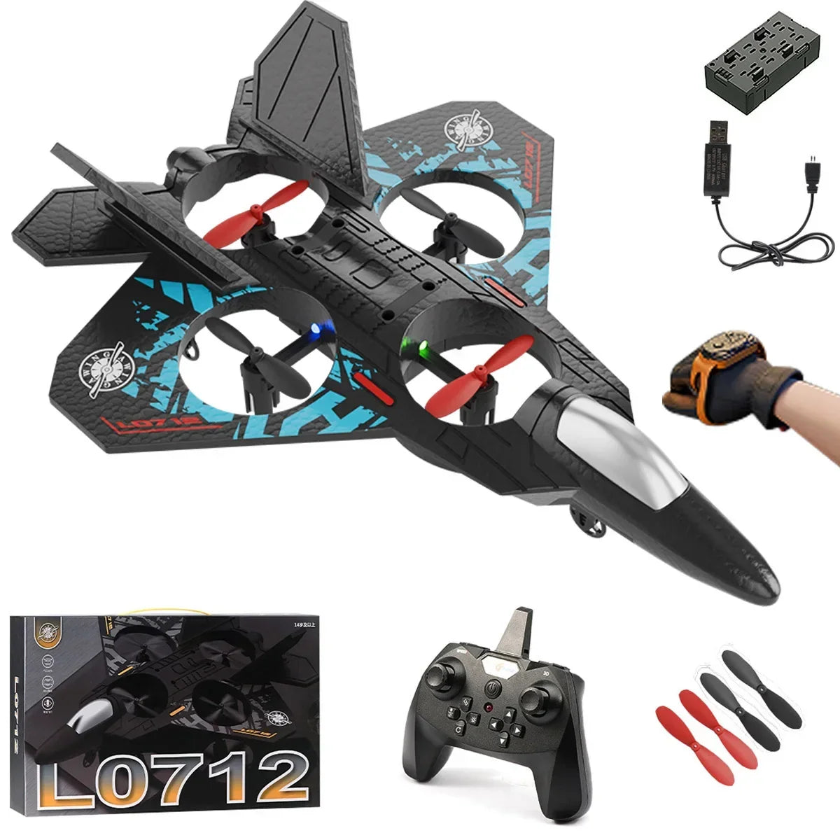 RC Fighter Drone | Quad Motor Gravity Sensor Aircraft
