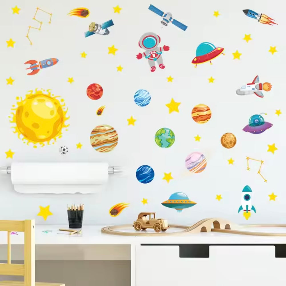 Toddlers Space Wall Stickers -  A journey to the stars! - Kicks & Crawls