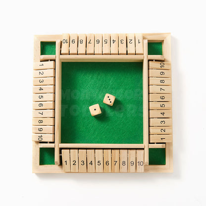 Shut the Box Dice Game – Classic Wooden Math Game for Kids & Family Night