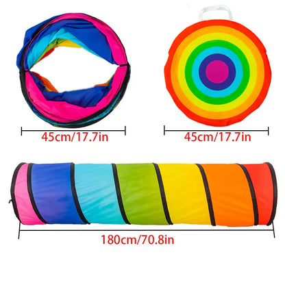 Toddlers Rainbow Crawl & Play Tunnel 180cm - Kicks & Crawls