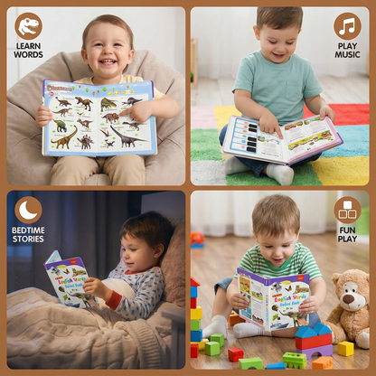 Interactive English Sound Book with 300 Words and 13 Themed Pages for Children